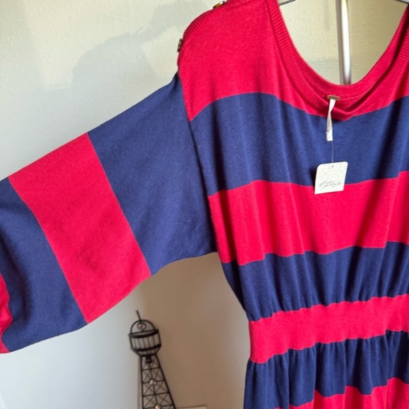 NWT FREE PEOPLE On My Mind Sweater Dress Stripe Dolman Sz M - Picture 6 of 9